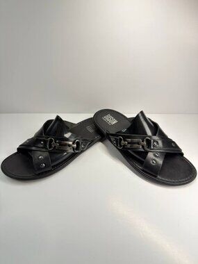 Bison Made in Italy Leather Slide Sandals – Men’s US 9 / Women's 11/ EU 42